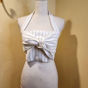 Lose and Wander Halter tie Front crop top size M